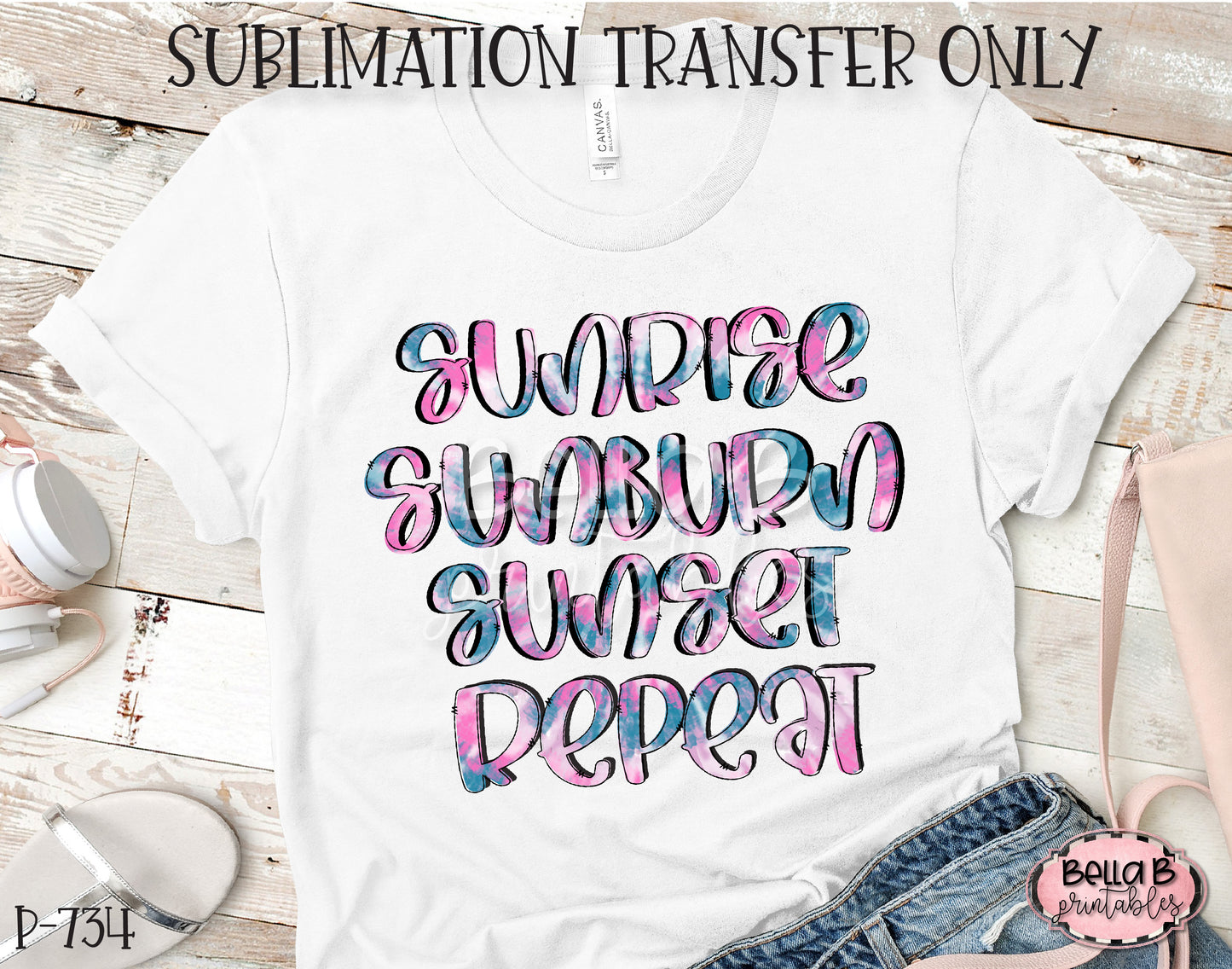 Tie Dye Sunrise Sunburn Sunset Repeat Sublimation Transfer - Ready To Press