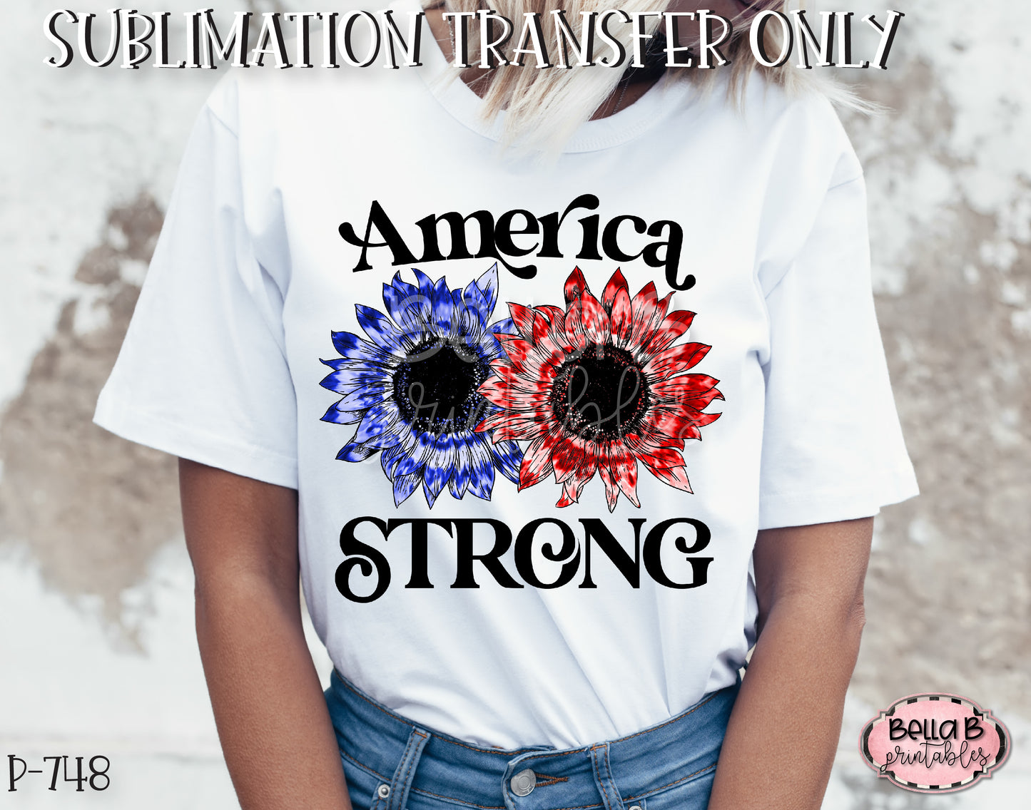 Tie Dye Sunflower America Strong Sublimation Transfer - Ready To Press