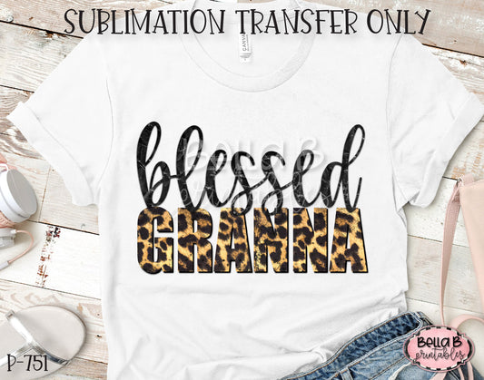 Leopard Blessed Granna Sublimation Transfer, Ready To Press
