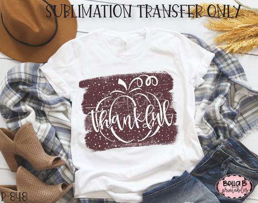 Thankful Pumpkin Sublimation Transfer - Ready To Press