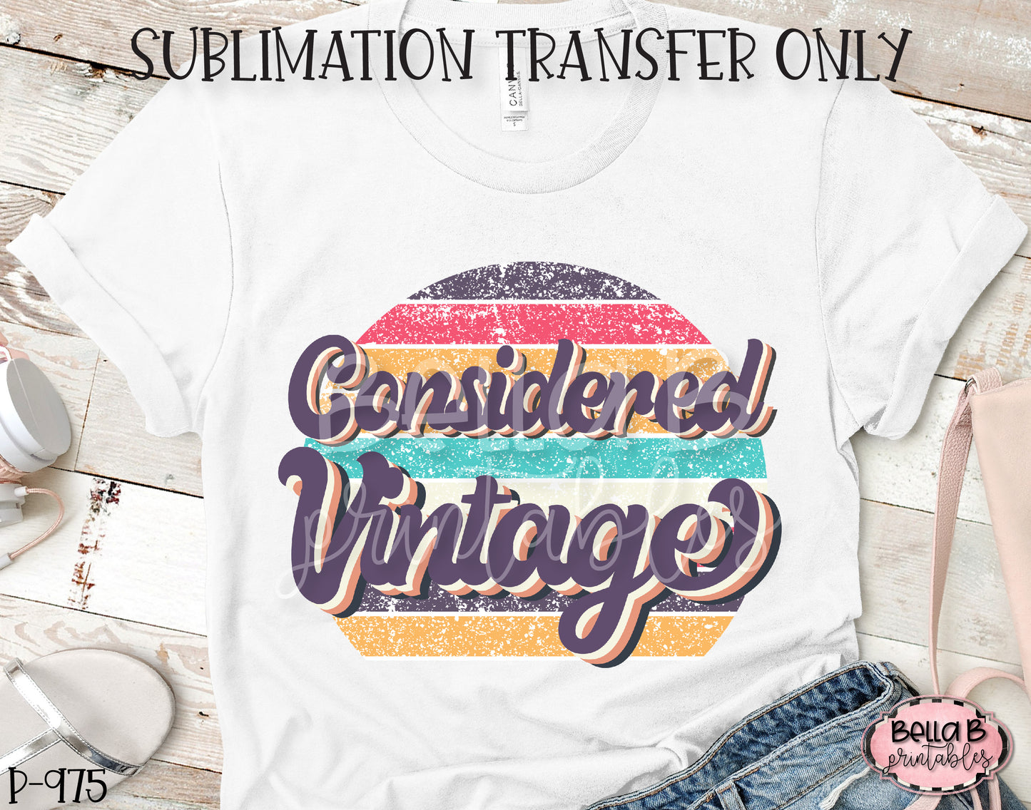 Considered Vintage Sublimation Transfer, Ready To Press