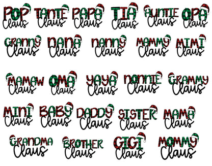 Choose Your Title - Family Claus Sublimation Transfer, Ready To Press