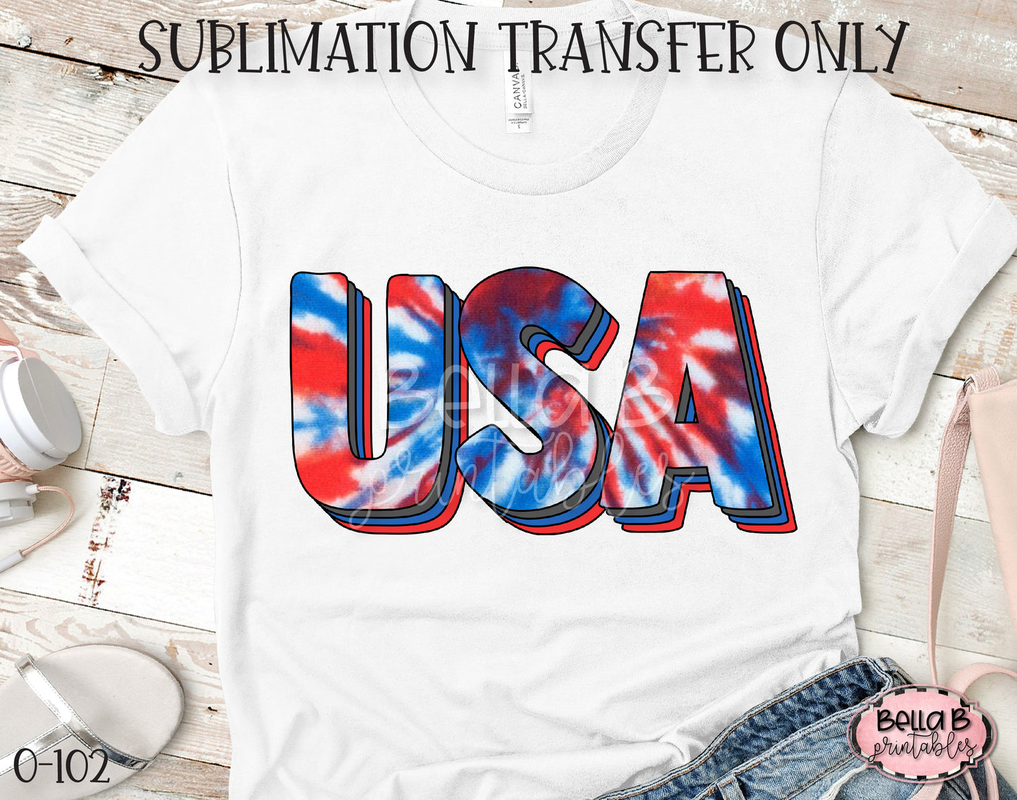 Tie Dye USA Sublimation Transfer - Ready To Press