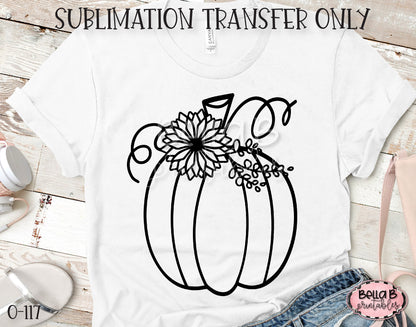 Sunflower Pumpkin Sublimation Transfer, Ready To Press