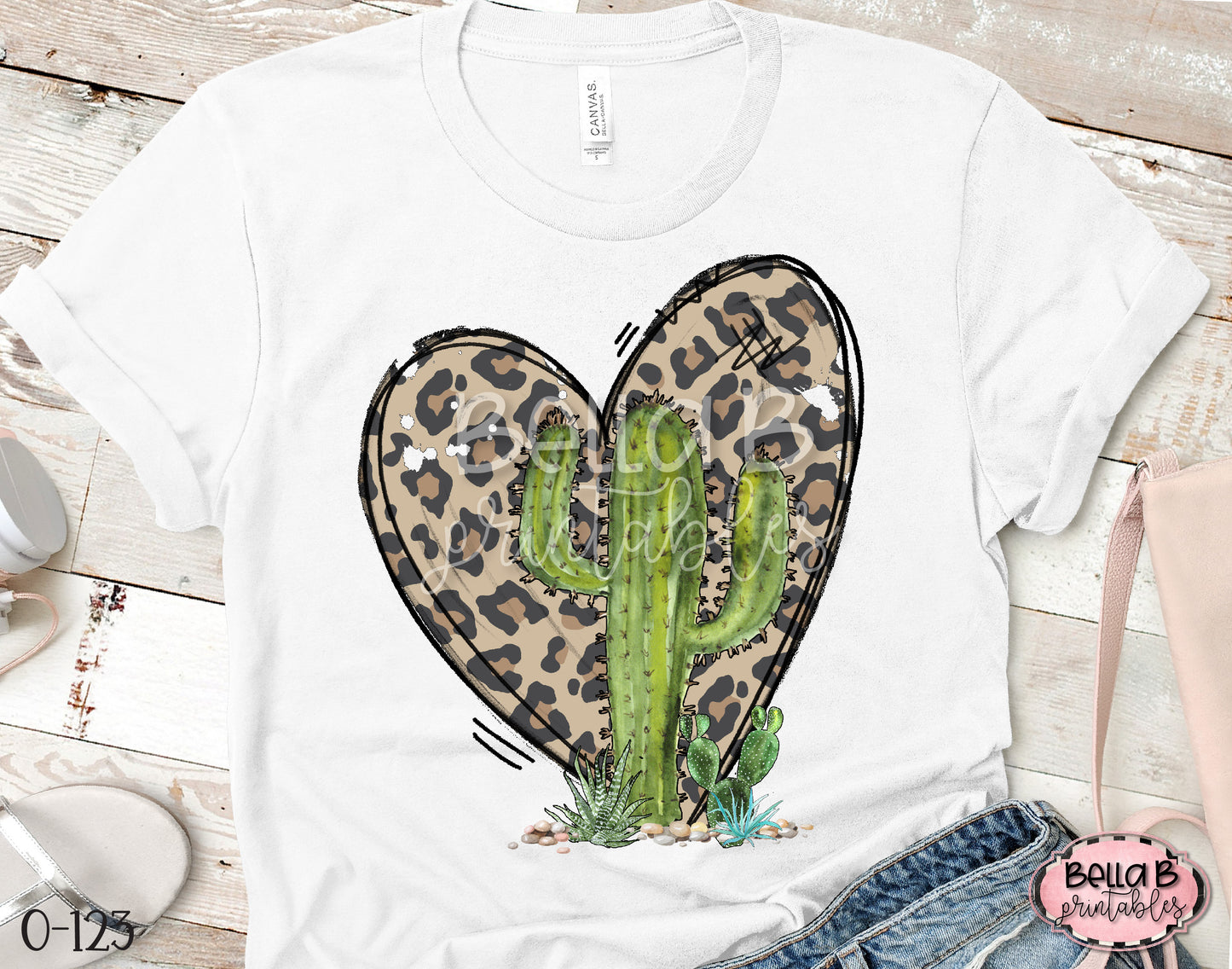 Leopard Heart Cactus Sublimation Transfer - Ready To Press