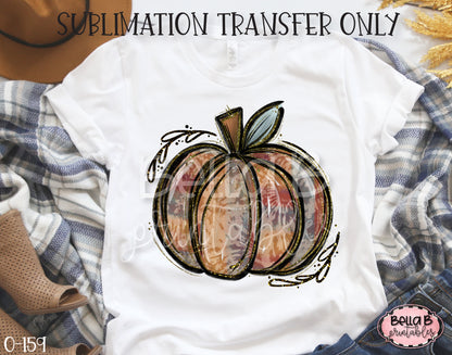 Tie Dye Pumpkin Sublimation Transfer, Ready To Press