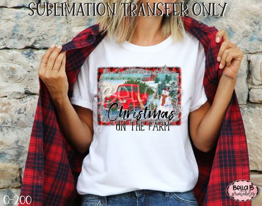 Christmas On The Farm Sublimation Transfer, Ready To Press