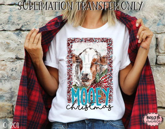 Mooey Christmas Sublimation Transfer, Ready To Press