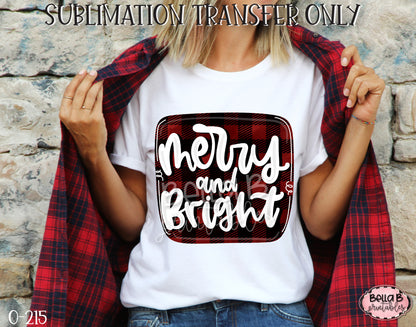 Merry and Bright Sublimation Transfer, Ready To Press