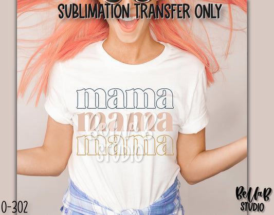 Retro Mama Trio Sublimation Transfer, Ready To Press - O302