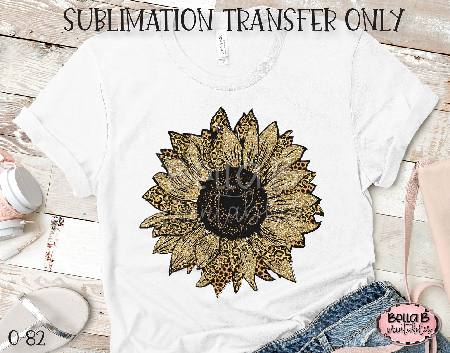 Gold Leopard Sunflower Sublimation Transfer, Ready To Press, Heat Press Transfer, Sublimation Print