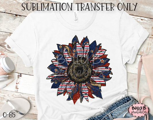America Sunflower Sublimation Transfer, Ready To Press, Heat Press Transfer, Sublimation Print
