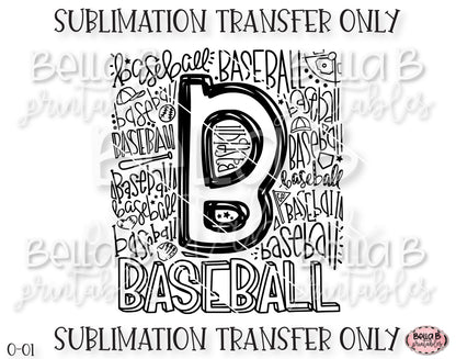 Baseball Typography Sublimation Transfer, Ready To Press, Heat Press Transfer, Sublimation Print