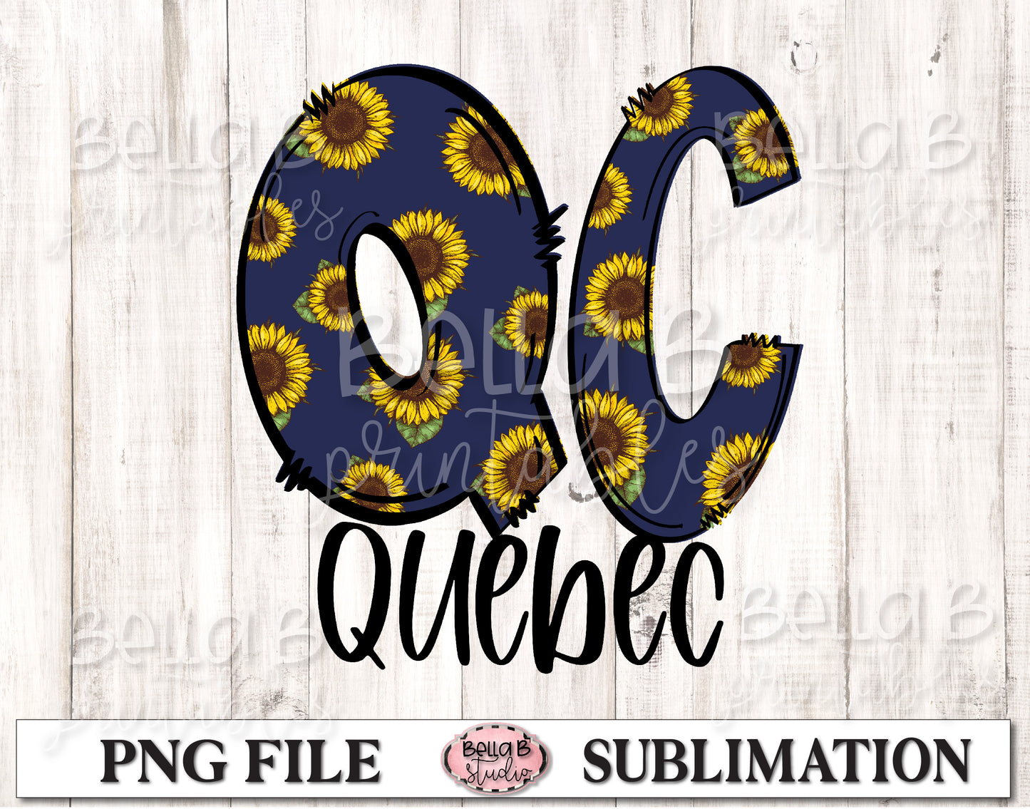 Quebec Sunflower Sublimation Design