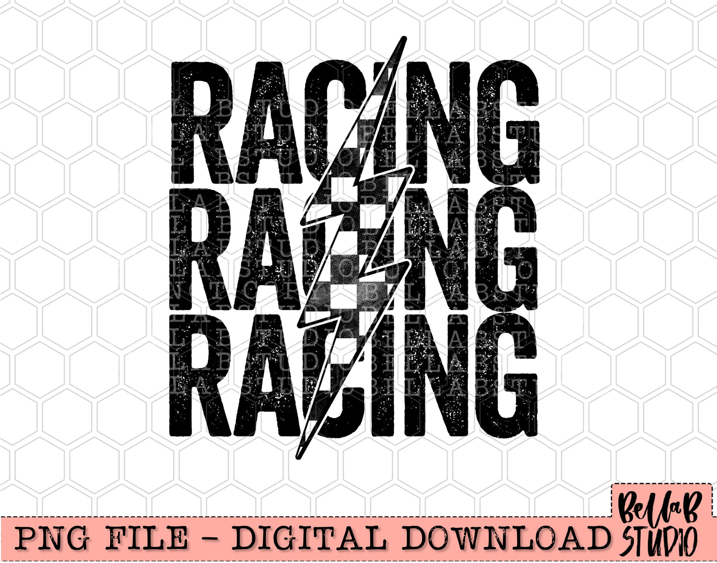 Racing Stacked Bolt PNG Digital Design