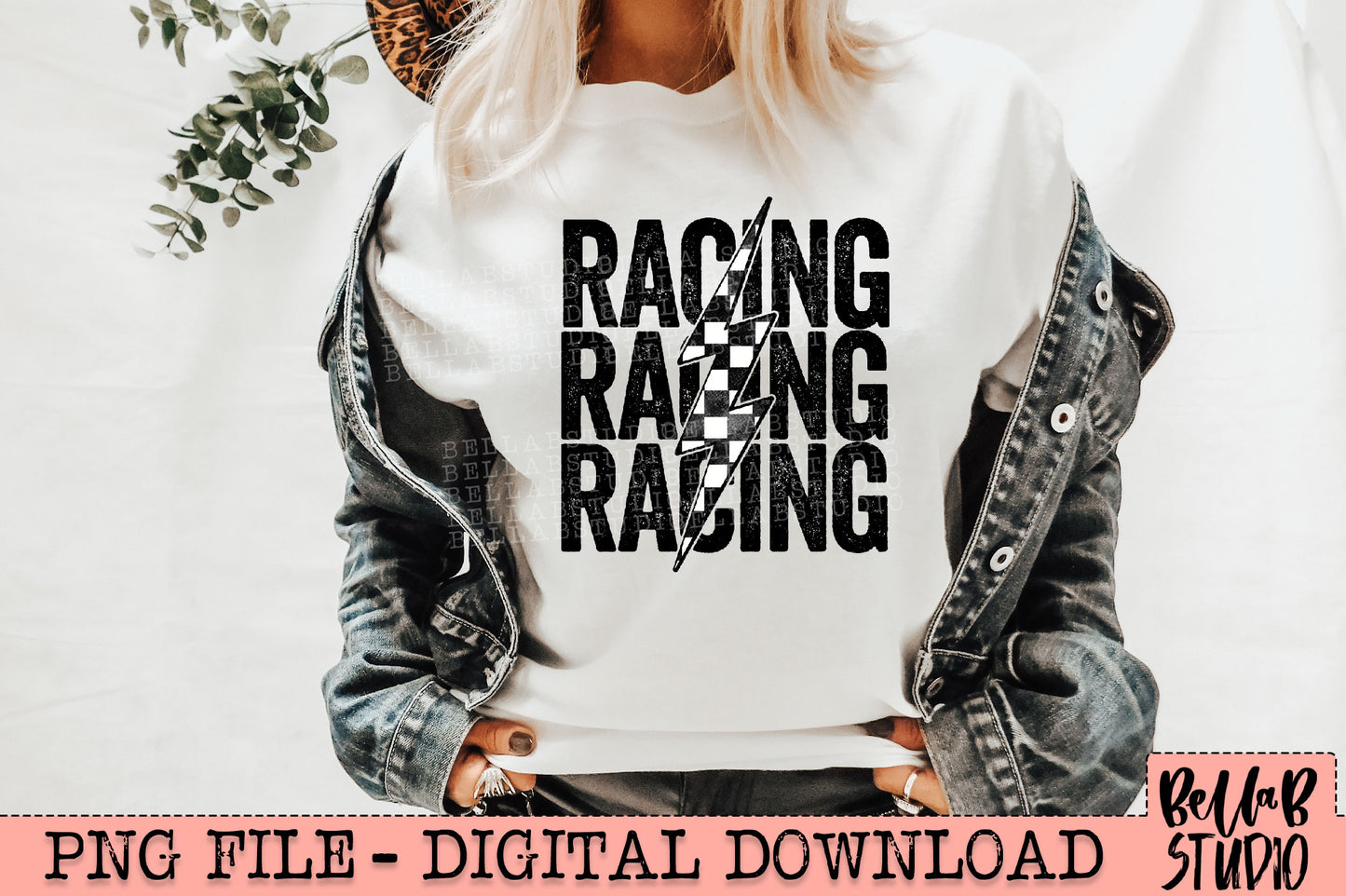 Racing Stacked Bolt PNG Digital Design