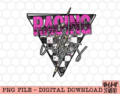 Racing Vibes Pink PNG Digital Design