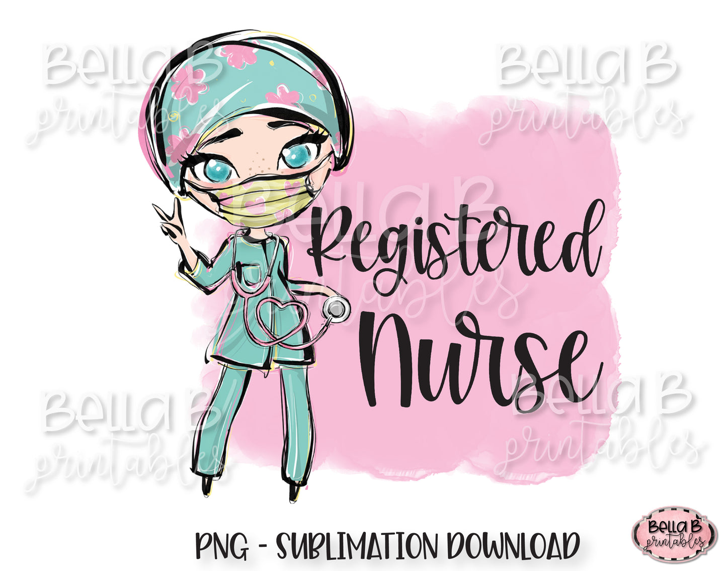 Registered Nurse Sublimation Design