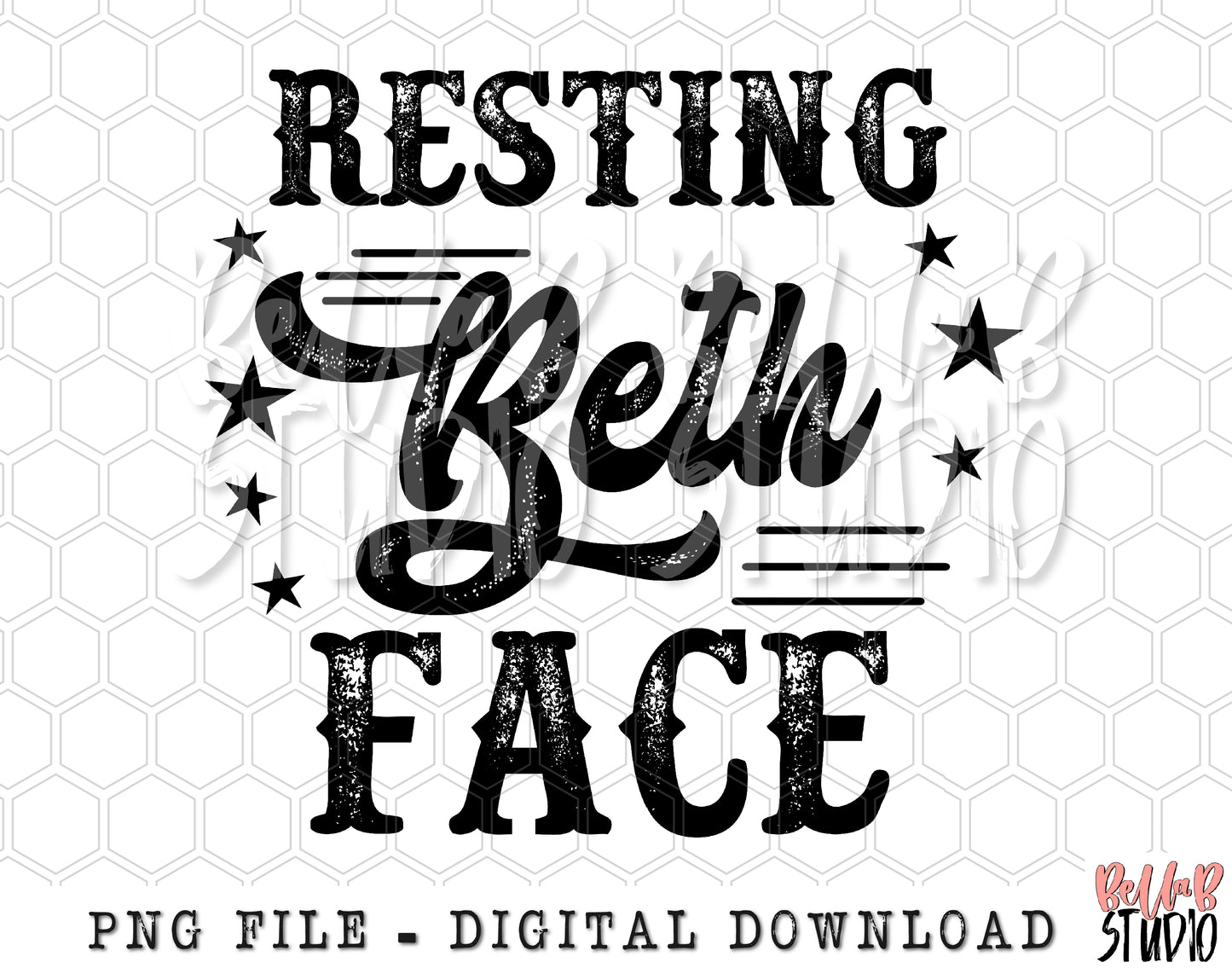 Resting Beth Face PNG Sublimation Design