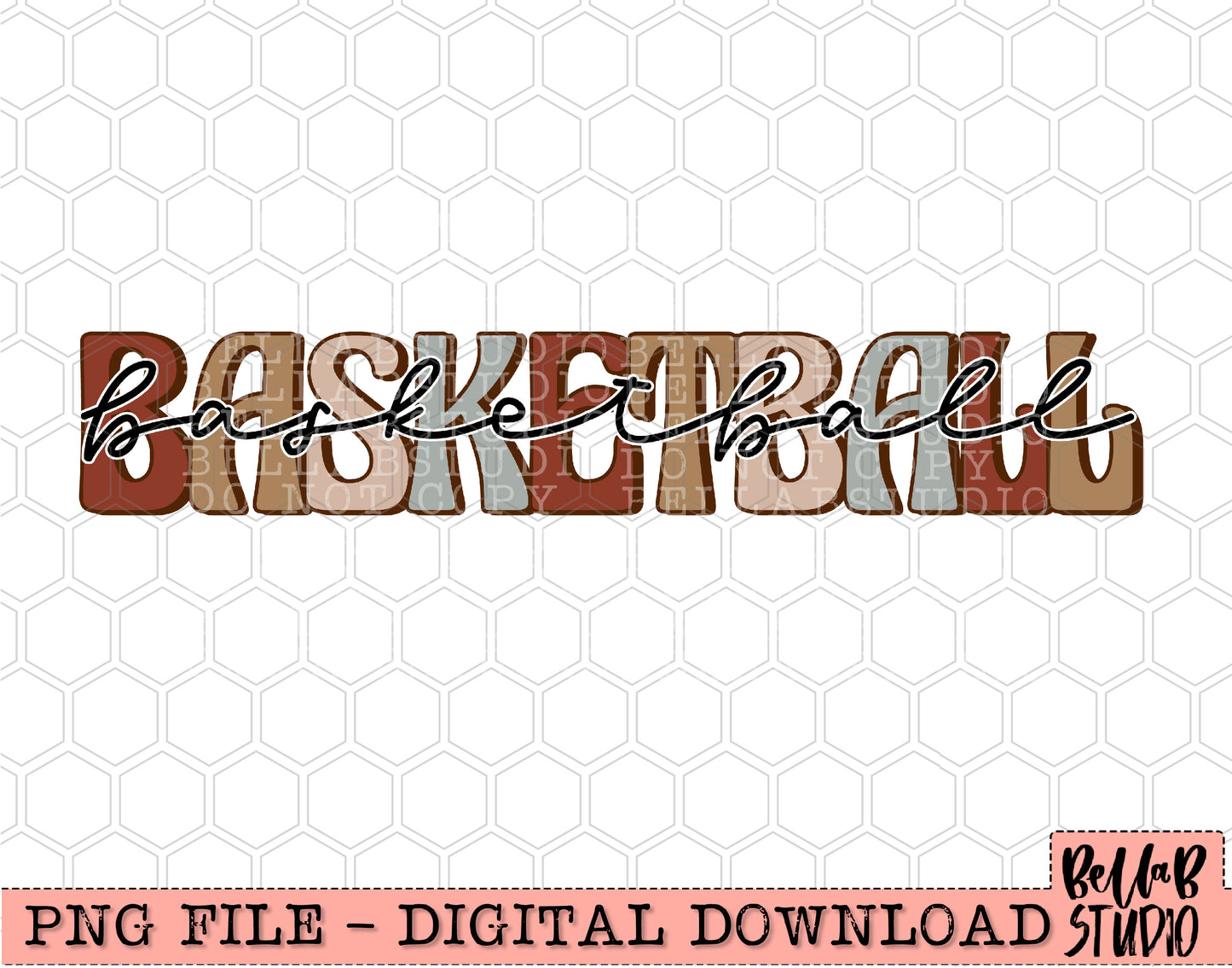 Neutral Retro Basketball Sublimation Design