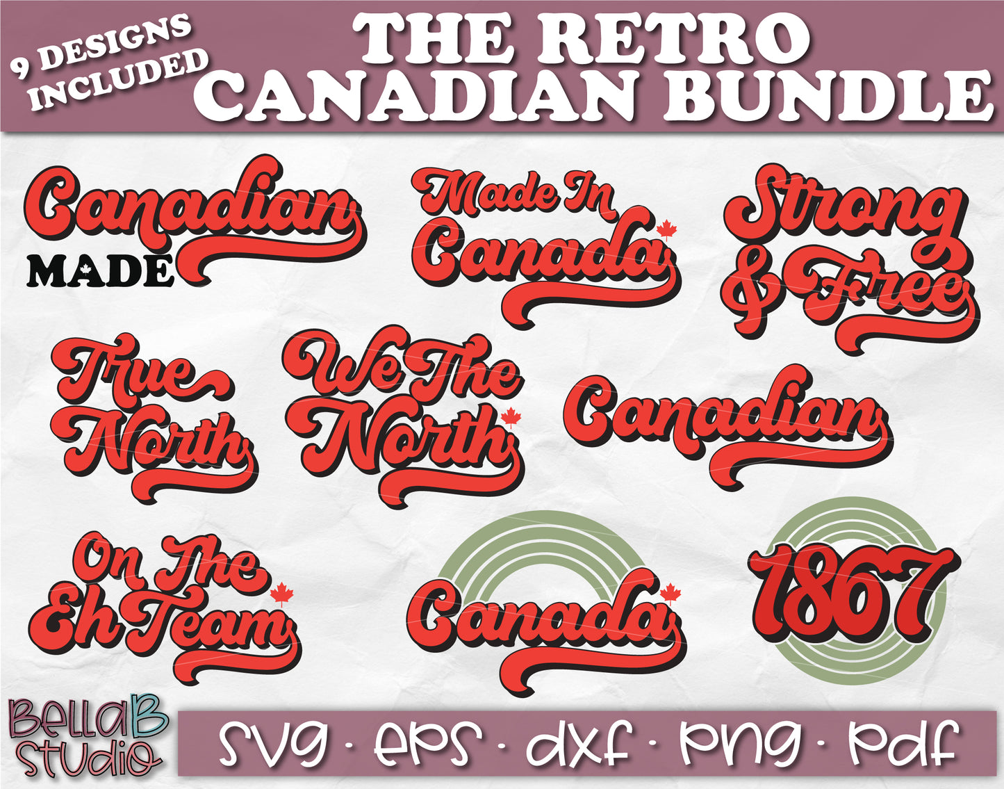 Canadian SVG Bundle, Retro Canada SVG Bundle