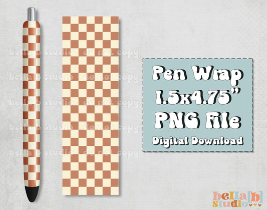 Retro Checkered Pen Wrap Design