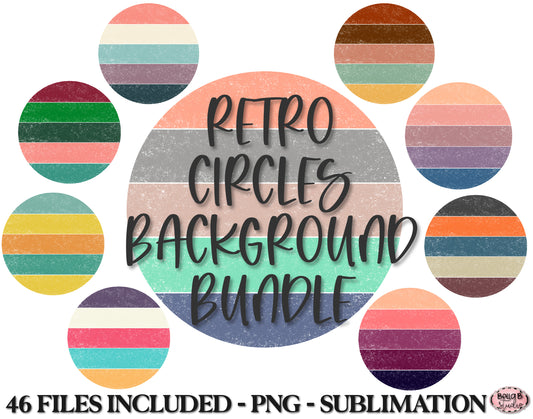 Retro Circle Sublimation Background Bundle, Backsplash