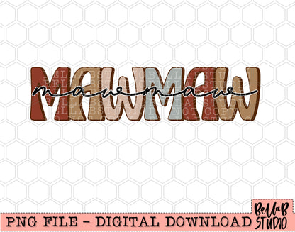 Neutral Retro Mawmaw Sublimation Design