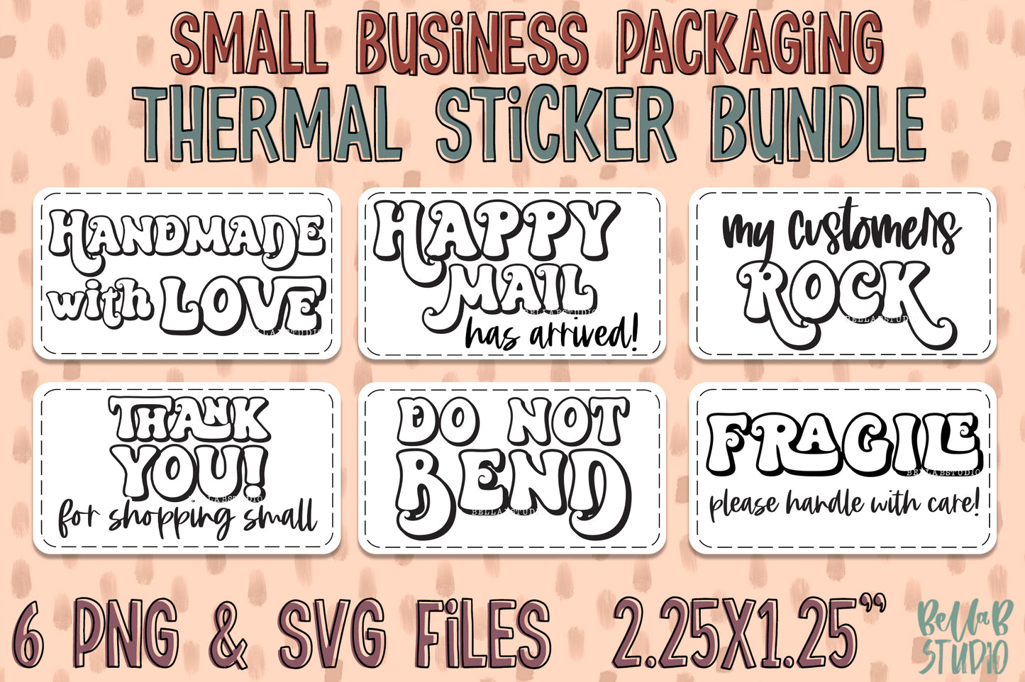 [Digital] Direct Thermal Labels - Retro Packaging Stickers Bundle