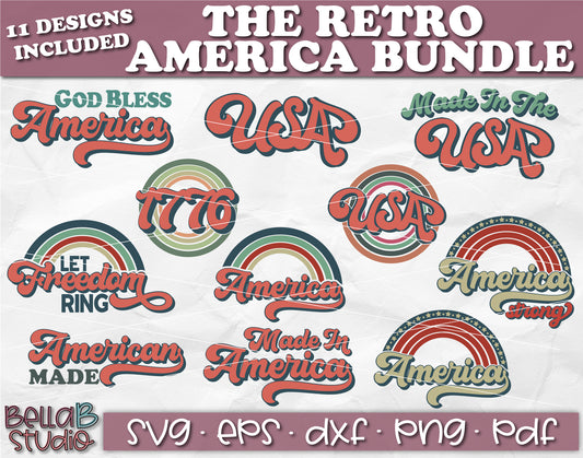 Retro America SVG Bundle, USA SVG Bundle