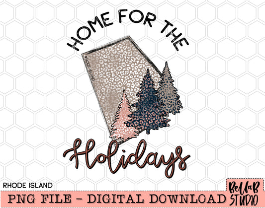 Home For The Holidays -Christmas Rhode Island PNG Design