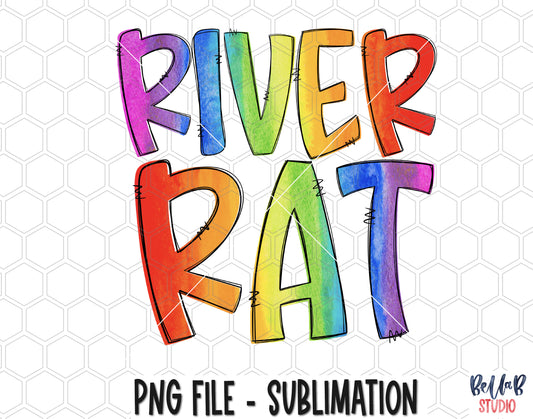 River Rat Tie Dye Sublimation Design