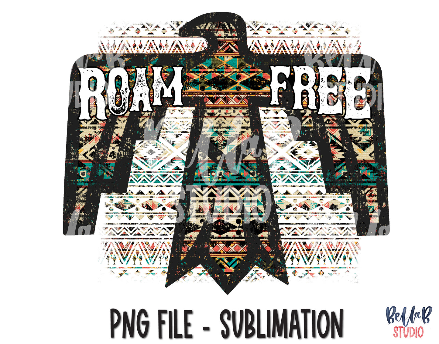 Roam Free Tribal Thunderbird Sublimation Design