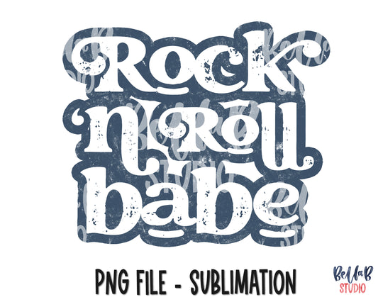 Rock N Roll Babe Sublimation Design