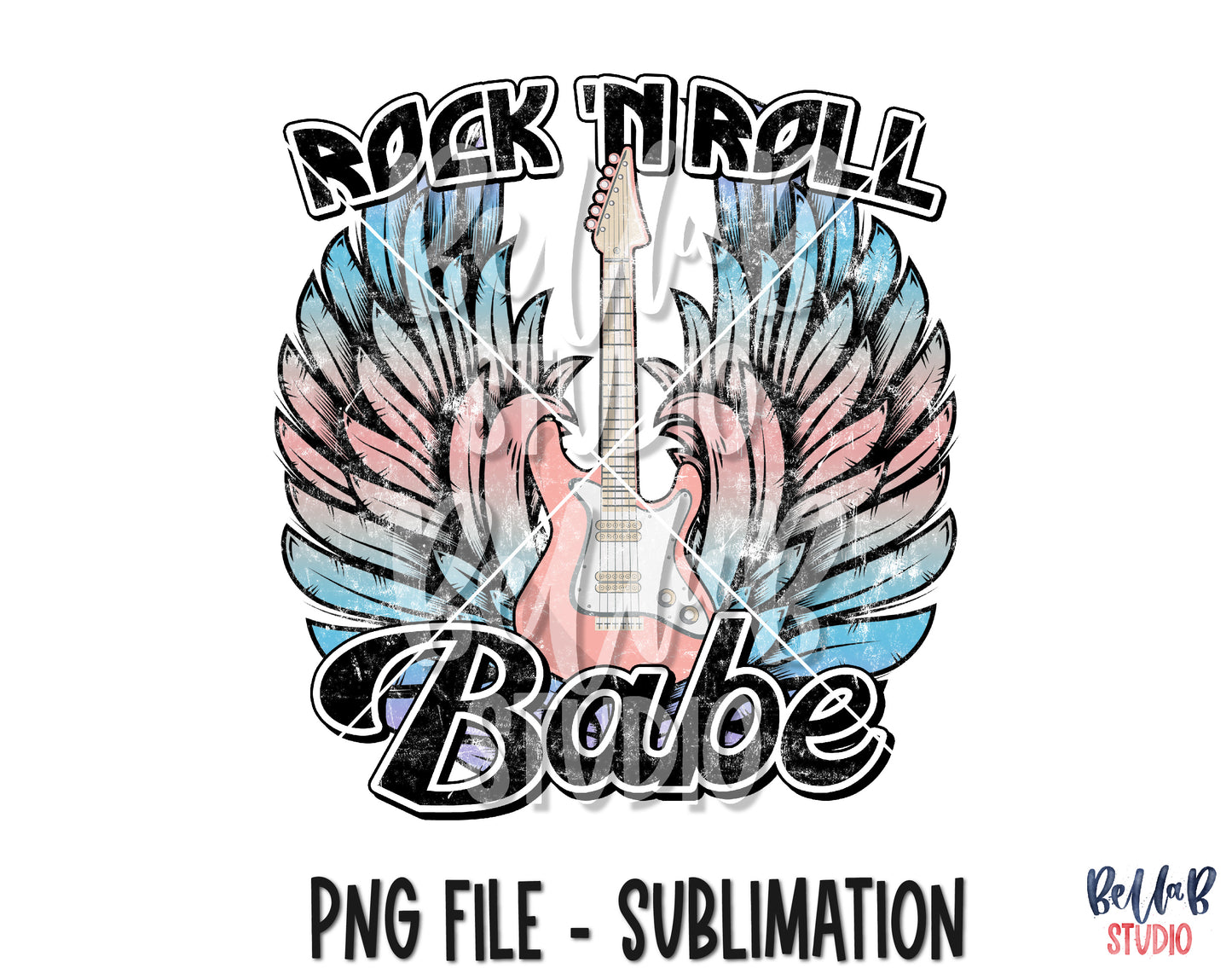 Rock N Roll Babe Sublimation Design