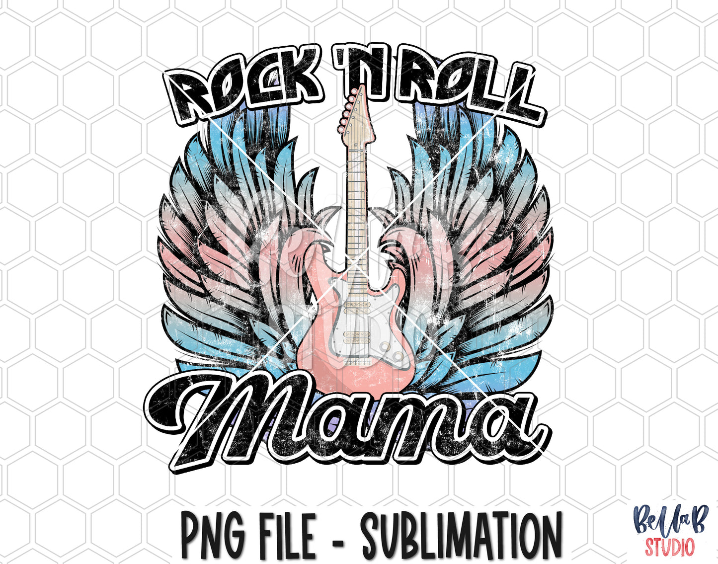 Rock N Roll Mama Sublimation Design