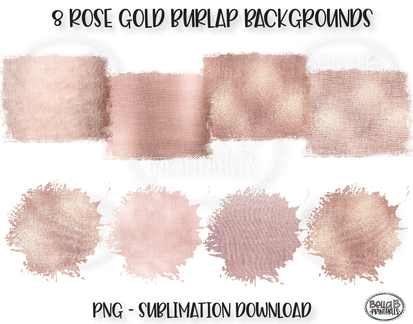 Rose Gold Burlap Sublimation Background Bundle, Backsplash