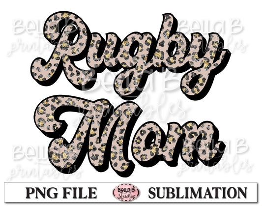 Glitter Leopard - Rugby Mom Sublimation Design