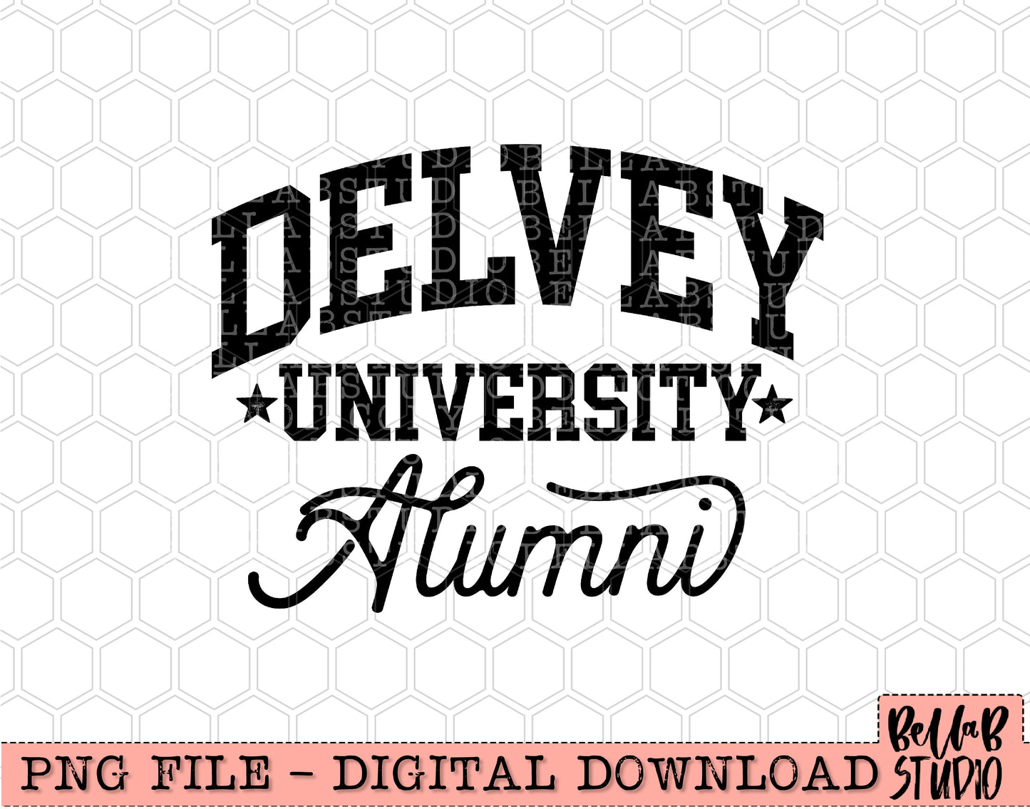 Delvey University Alumni Sublimation Design