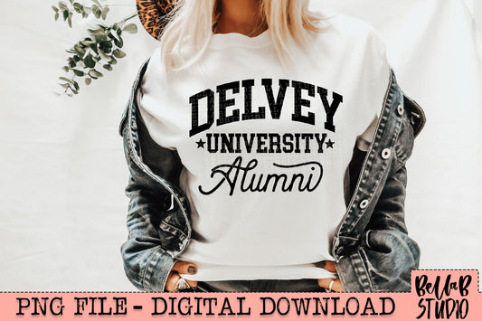 Delvey University Alumni Sublimation Design