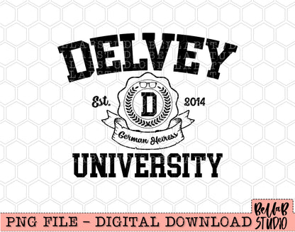Delvey University Sublimation Design