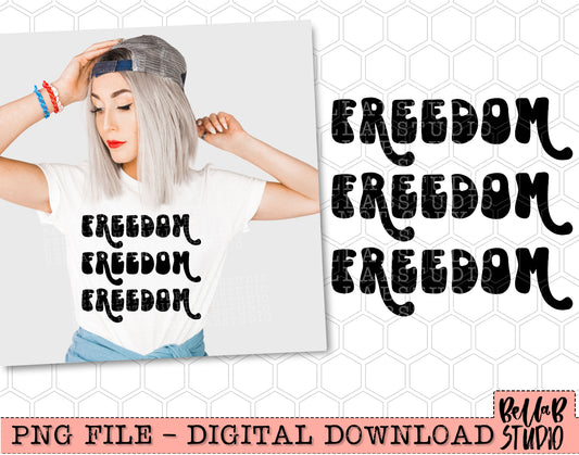 Freedom Retro Stack PNG Design