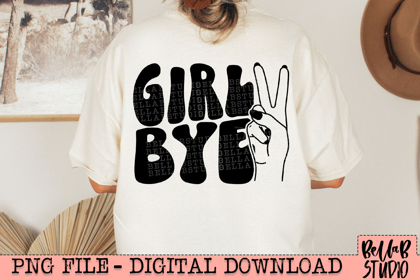 Girl BYE PNG Design