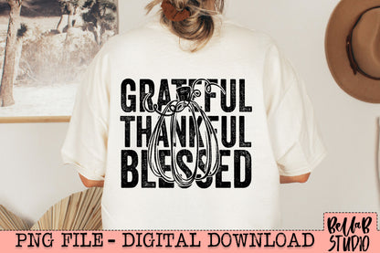 Grateful Thankful Blessed PNG Design
