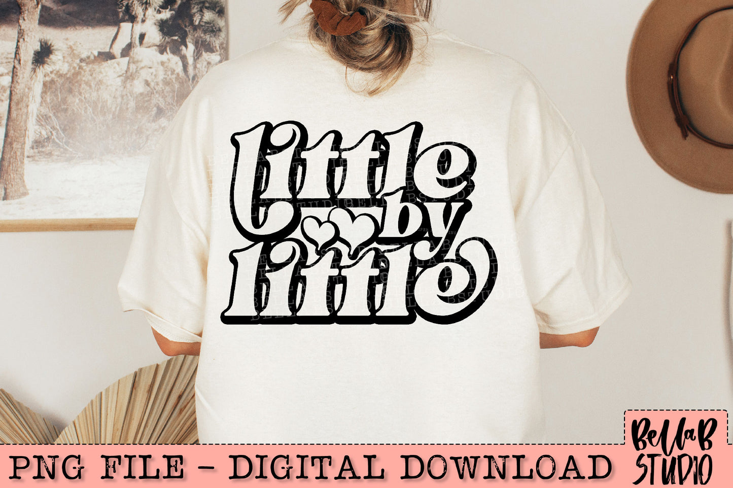 Little By Little Black PNG Design