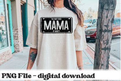 Mama - The First State Of Anxiety Licence Plate PNG Design