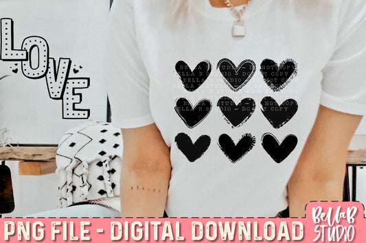 Scribble Valentine Hearts Sublimation Design