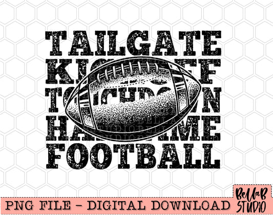 Tailgate Kickoff Touchdown Halftime Football PNG Design