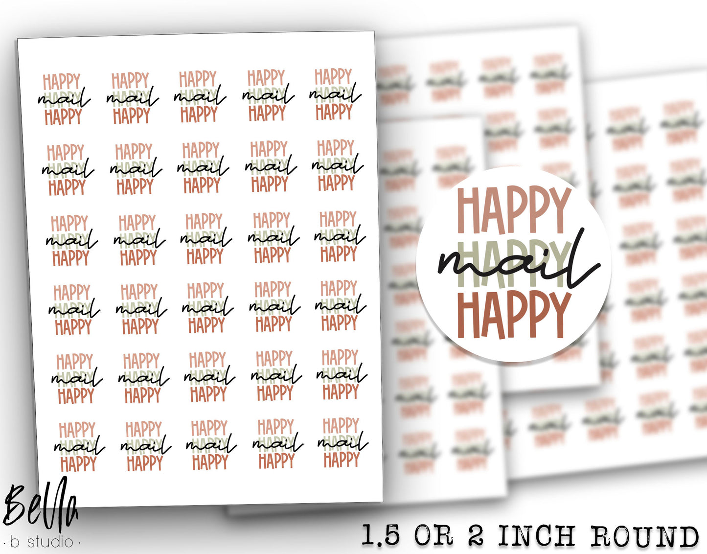 Happy Mail Sticker Sheet - Small Business Packaging Stickers