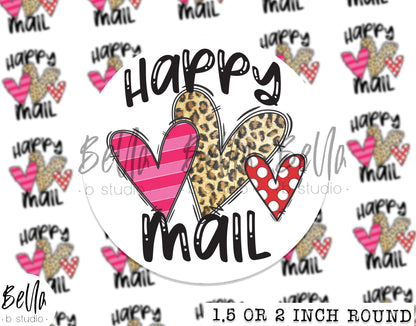 Valentine Happy Mail Sticker Sheet - Small Business Packaging Stickers